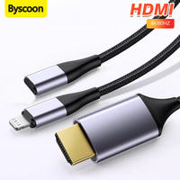 4K/60Hz Lightning to HDMI HDTV Cable for iPhone 14 13 12 11 Pro Max 7 8 X XS XR SE iPad Mobile Phone to Digital TV Adapter 2M