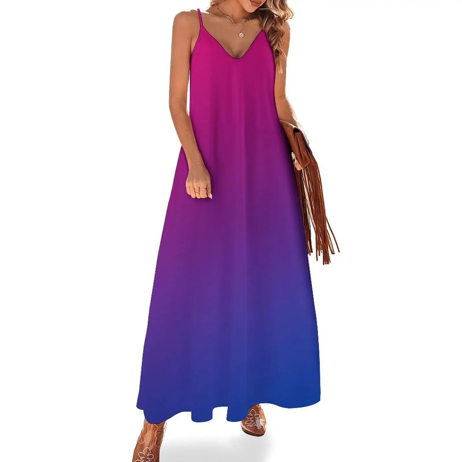 

Bisexual flag gradient Sleeveless Dress loose summer dress women long dresses Evening dresses chic and elegant woman dress