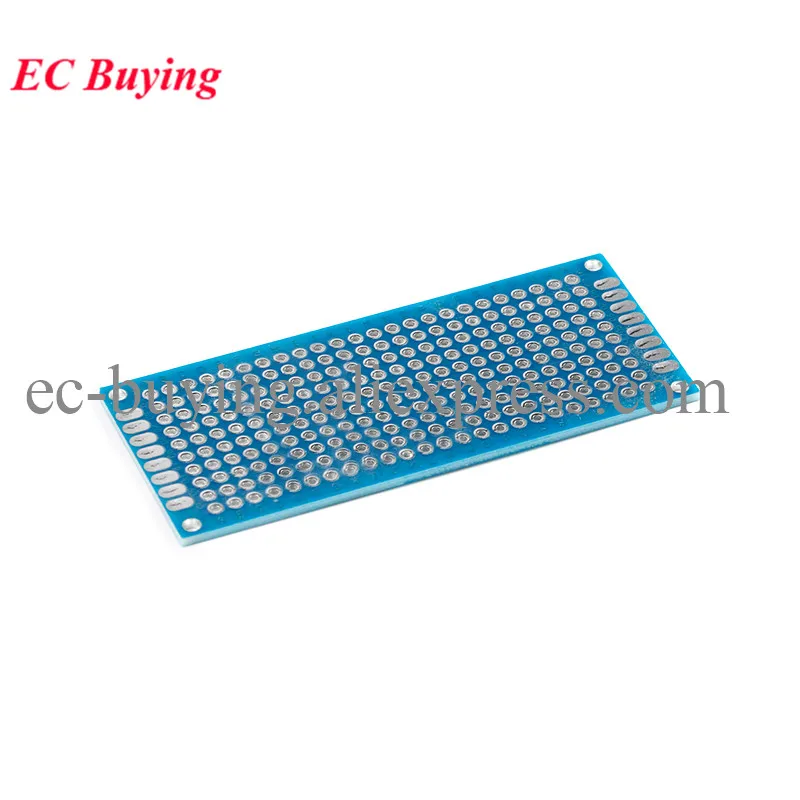 5pcs 3x7cm Double Side Prototype PCB Board Blue 3*7cm Universal Printed Circuit Board Experimental Breadboard PCB Copper Plate