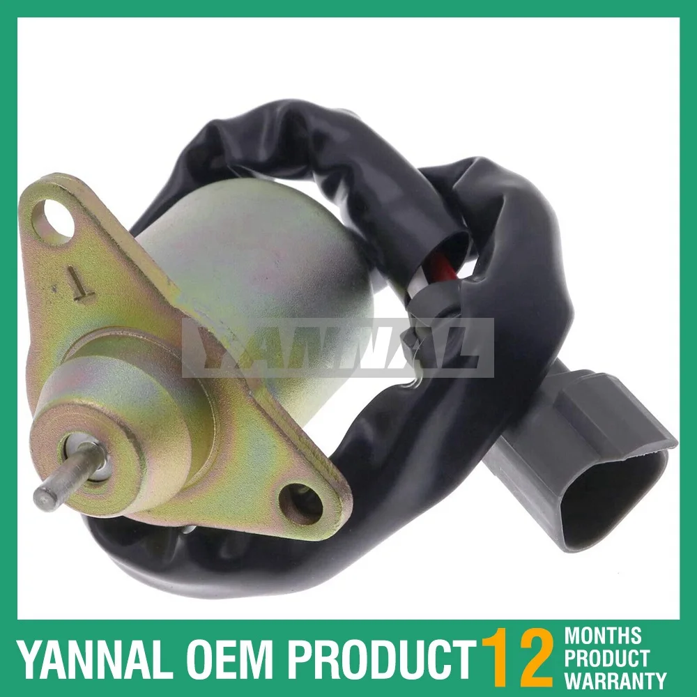 Fuel Shut Off Shutdown Stop Solenoid 1500-3076 1500-3024 12V For Yanmar