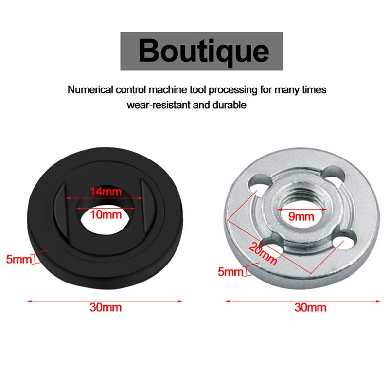 2Pcs/Pair Stainless Steel Lock Nuts Flange Nut Inner Outer Kit Angle Grinder Electric Tool Accessories‘