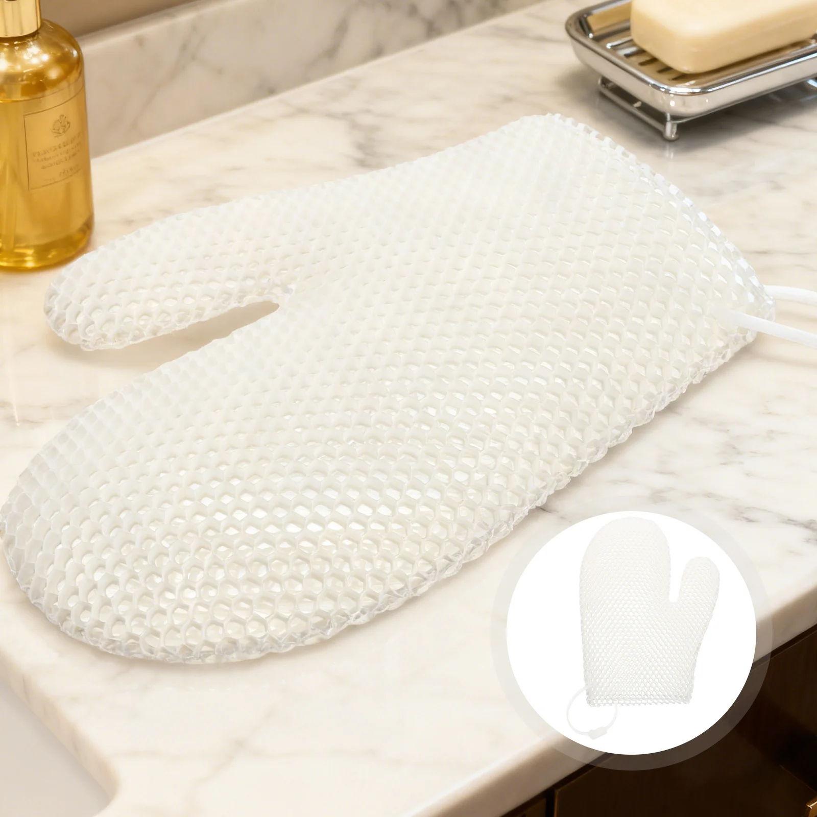 Отшелушивающая варежка для душа с сотами для глубокой очистки