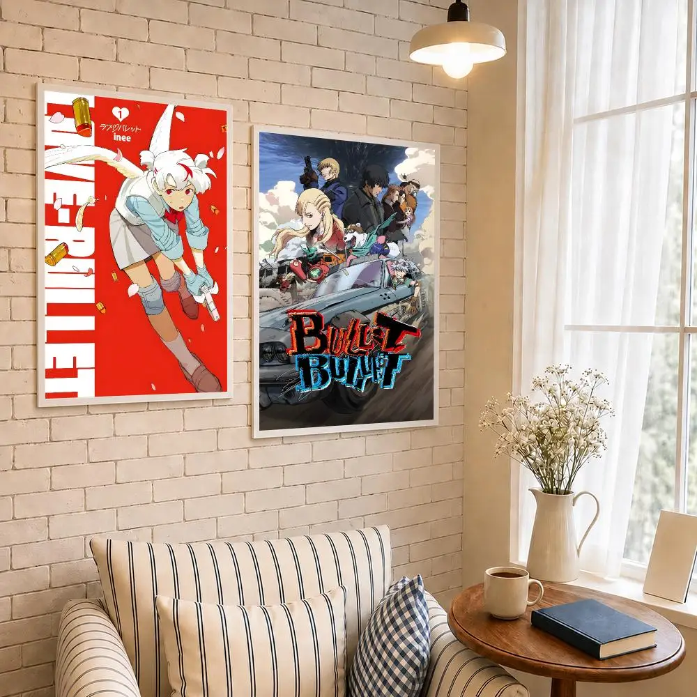 Manga L-Love Bullet Poster PP Self-Adhesive Waterproof Wall Decor for Bedroom,Living Room,Dorm,Bar Aesthetic Decor Gift