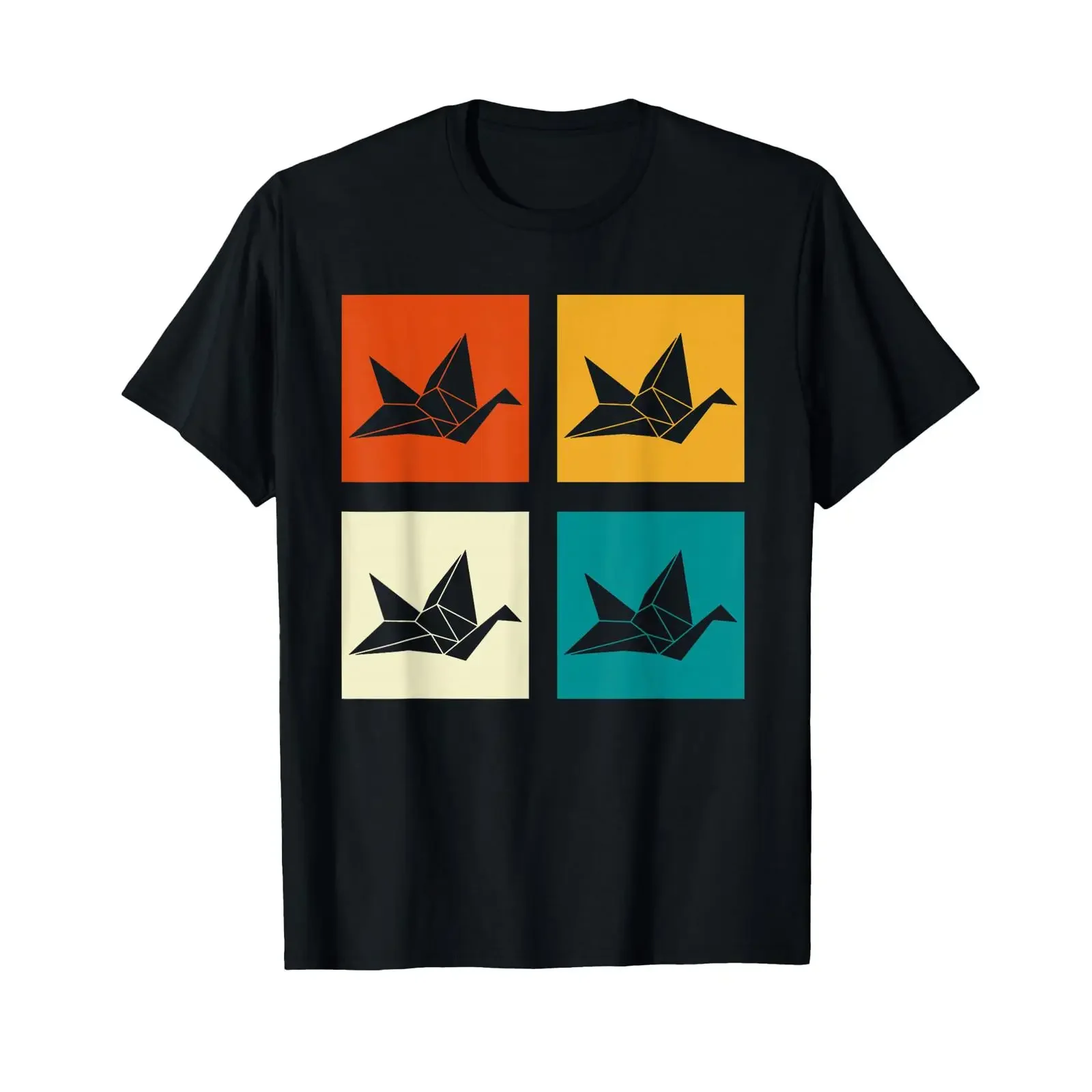 Retro Paper Cranes Japanese Folding Artist Origami T Shirt vintage Washed designer clothes Slightly Versatile Soft Stretched