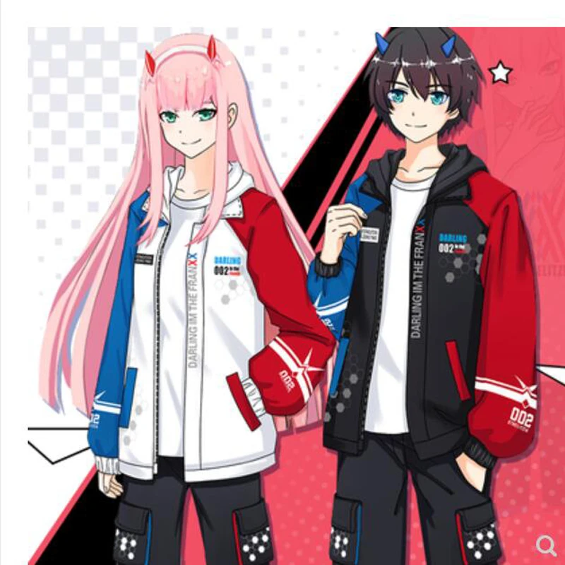 Japan Anime Darling In The Franxx Cosplay Costume HIRO ZERO TWO ICHIGO MIKU KOKORO Unisex 3D Hoodies Zipper Hooded Sweatshirts