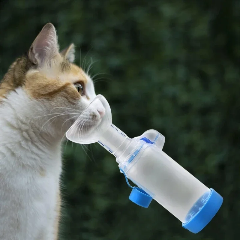 Handhold Cats Inhaler Spacer with Clear Mask Nebulizer for Animal Breathing Problem Easy Medication Administration