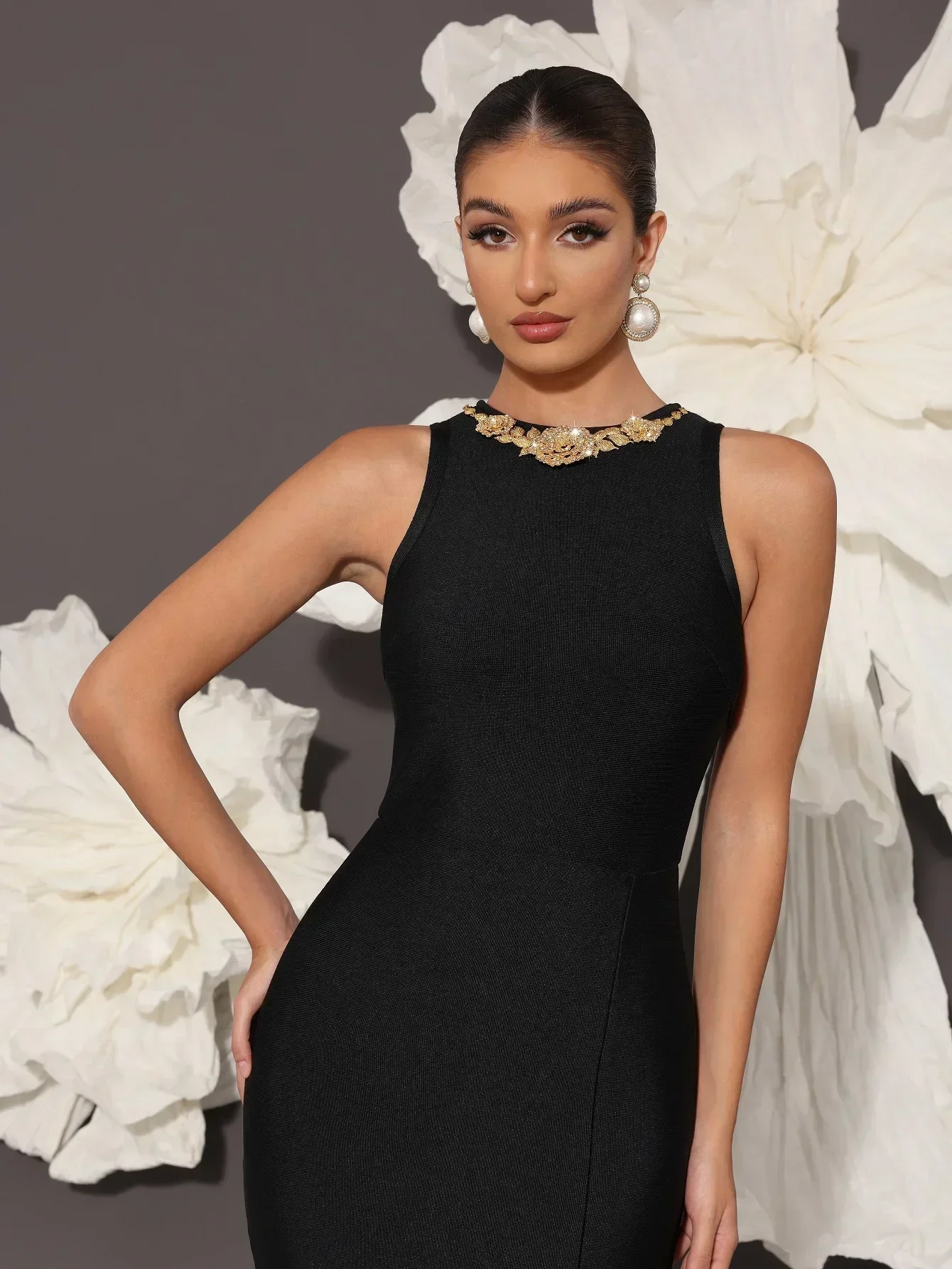 Vestido Bandage para mujer, vestido Bandage con diamantes de imitación, vestidos de fiesta elegantes, vestido de cena para fiesta de celebridades, vestidos de noche