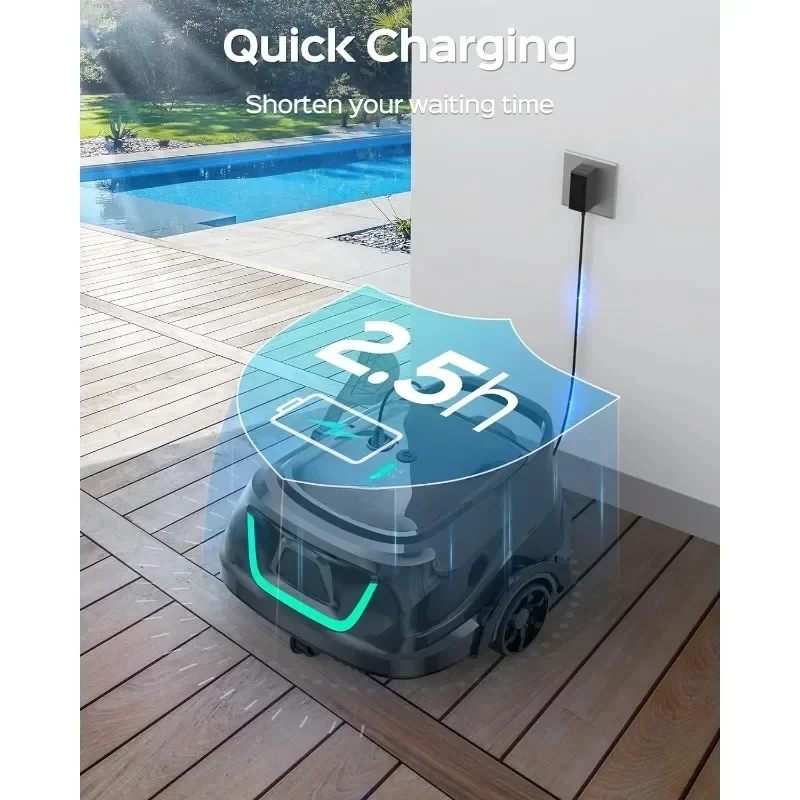 WYBOT-Robot nettoyeur de piscine A1 sans fil, aspirateur de piscine automatique avec 120 minutes, double livre, indicateur LED, charge rapide