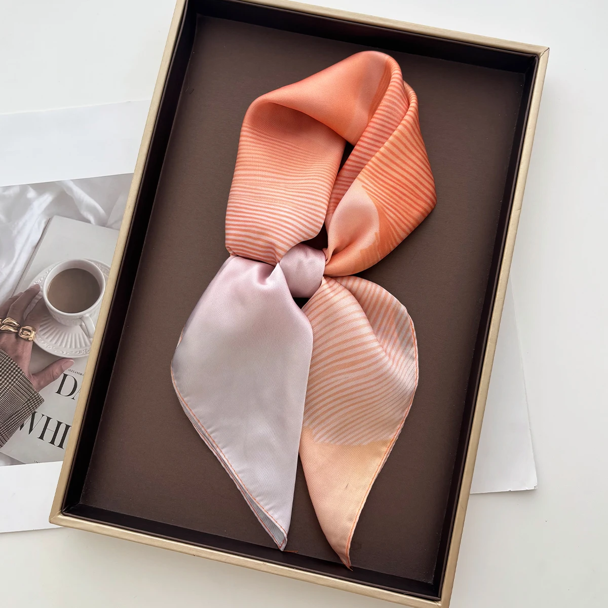 Luxury Solid color Square Scarf For Women Bandanas Imitation Silk Printed Hijab Elegant Scarves Neckerchief Beach Shawl Wraps