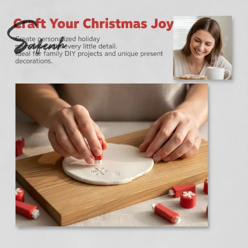 Christmas Style Alphabet Clay Stamp Set Lowercase Letters Mold For DIY Polymer Clay Pottery Handmade Craft Tools