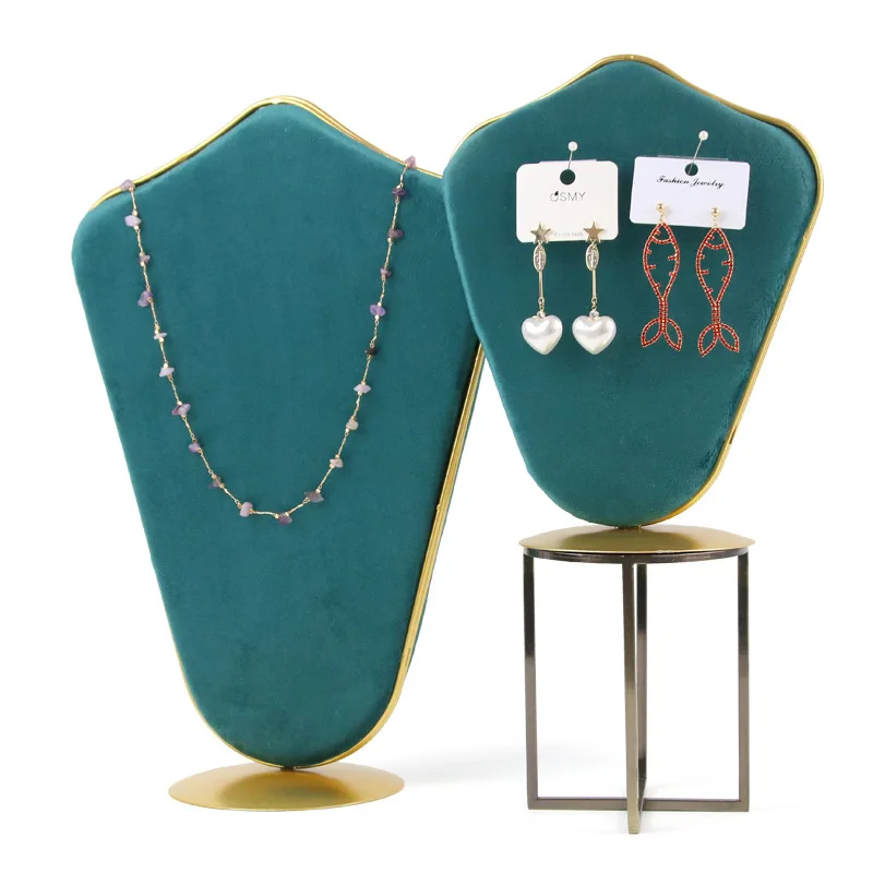 Necklace Model Bust Show Exhibitor Velvet Jewelry Holder Organizer Earring Pendants Display Stand CountertopVanity Top Organizer