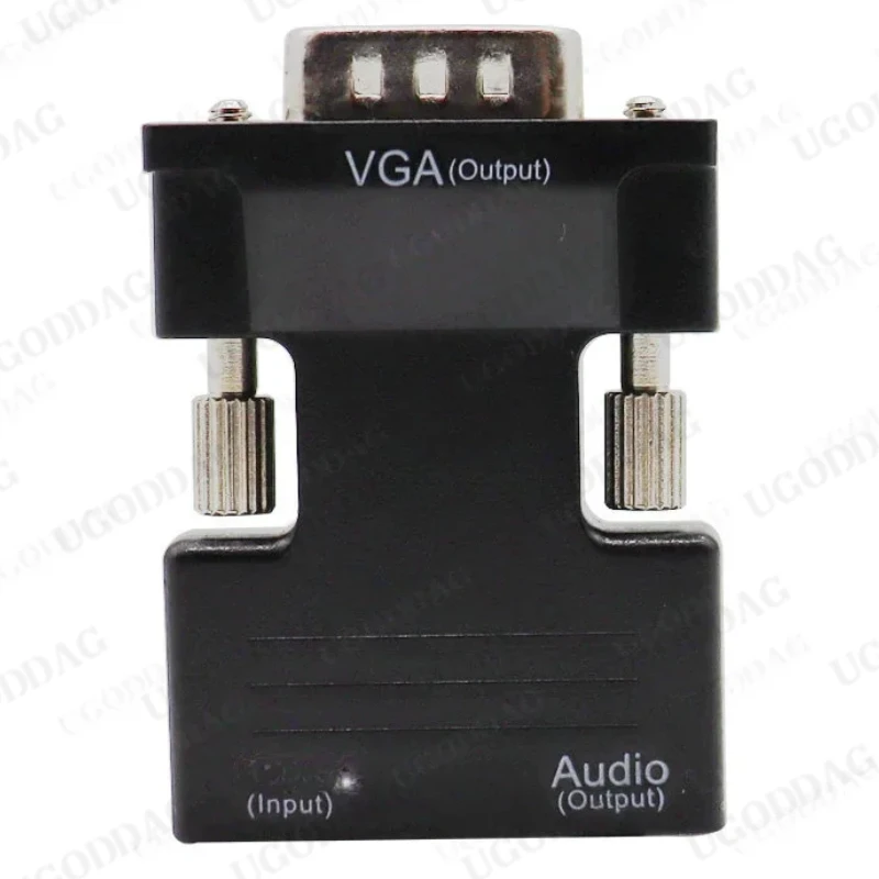 1080P HDMI-compatible to VGA Male Converter with 3.5mm AUX Audio Cable Adapter Video Output for PC Laptop TV Box Projector