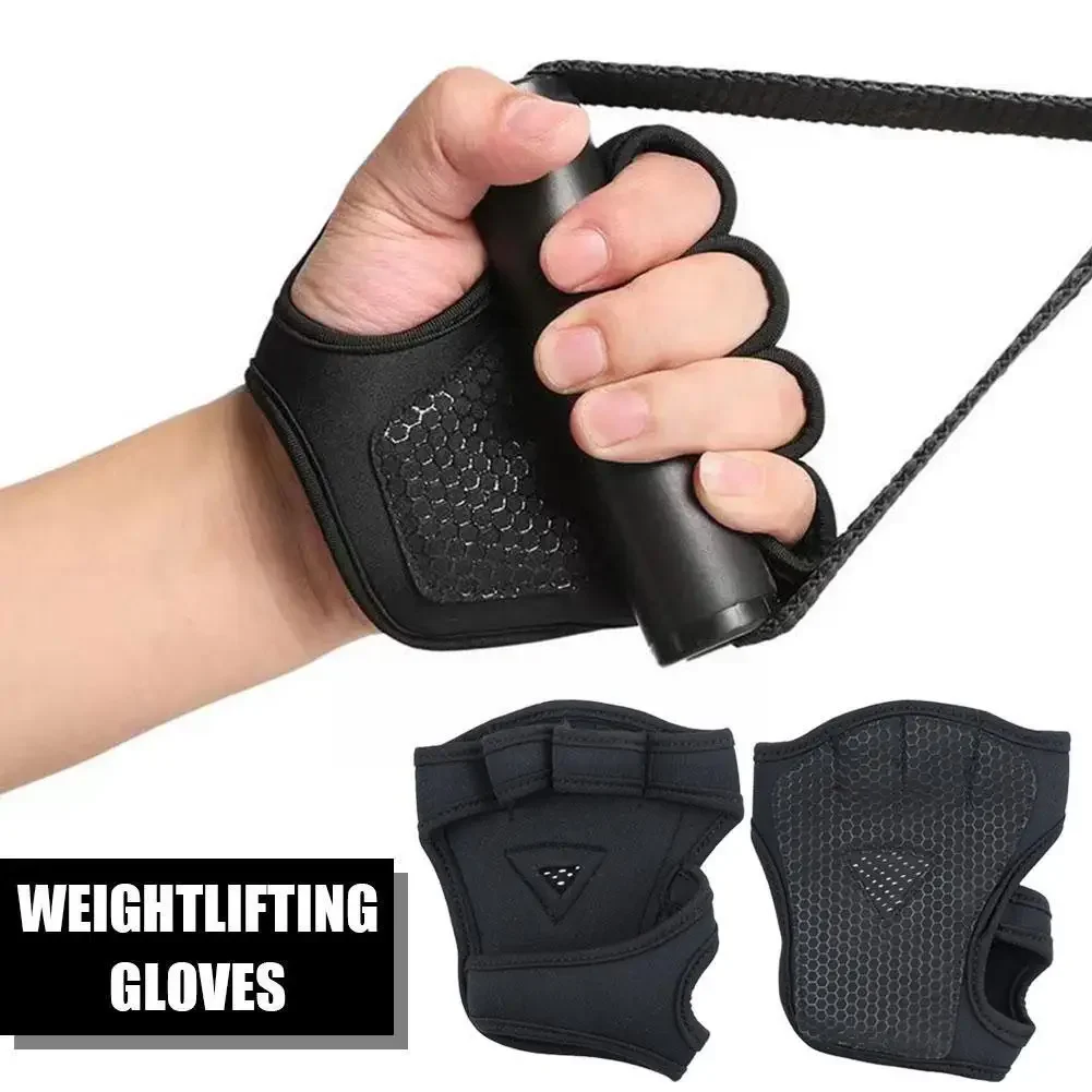 

Women Hand Wrist Palm Protector Gloves Gym Fitness Heavy Glove Gloves Half Non-Slip Wrist Finger Weightlifting Sport Support