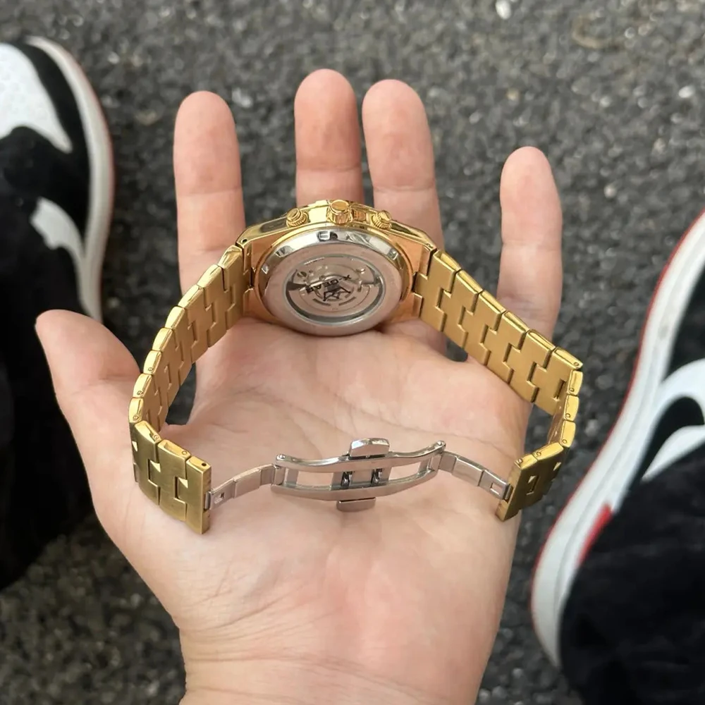 X-GEAR Mens Mechanical Watch Waterproof Luminous Stainless Steel Strap Men's Mechanical Watch Fashion Luxury