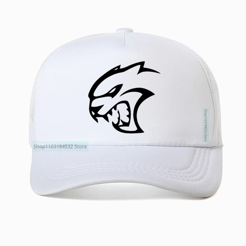 Hellcat Head Baseballkappe, modisch, lässig, für den Außenbereich, Unisex, verstellbare Snapback-Mütze, lässige Mesh-Trucker-Hüte – Detail 2