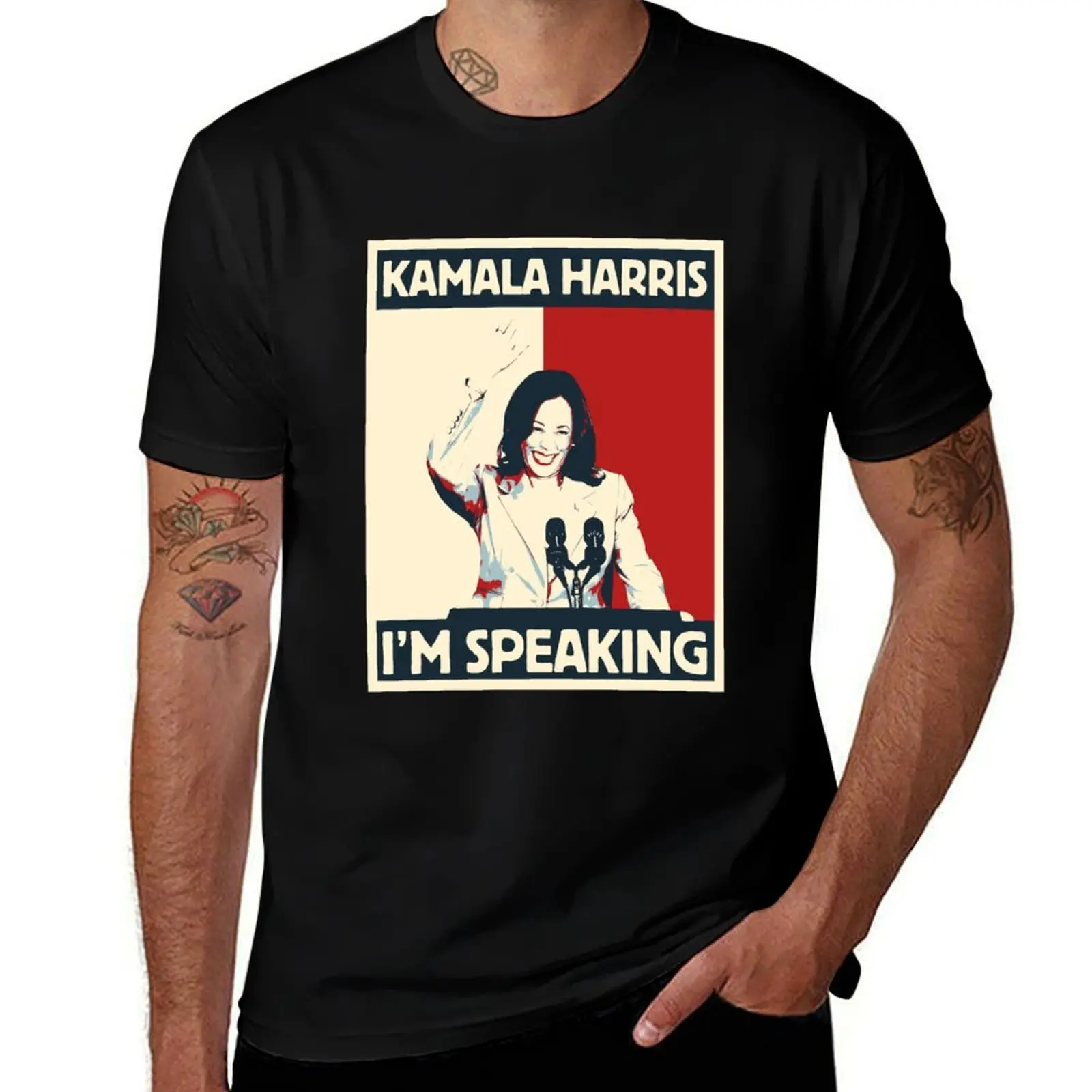 

Kamala Harris 2024 I'm speaking smiling face T-Shirt man tshirt t shirts for man cotton soft t shirt man designer T-shirt