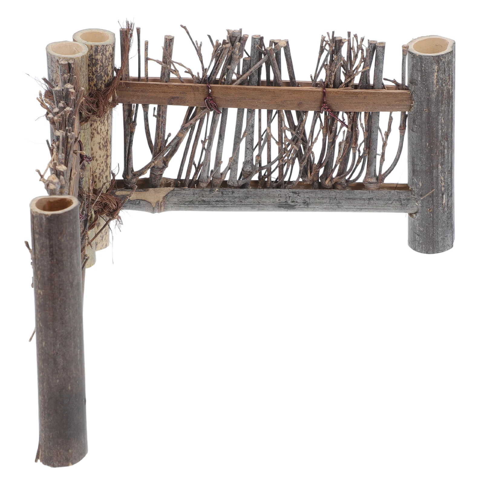 

Bamboo Mini Decorative Fence Stable Durable for Mini Garden Bonsai Display Miniature Fairly Garden Fence Bamboo Screen