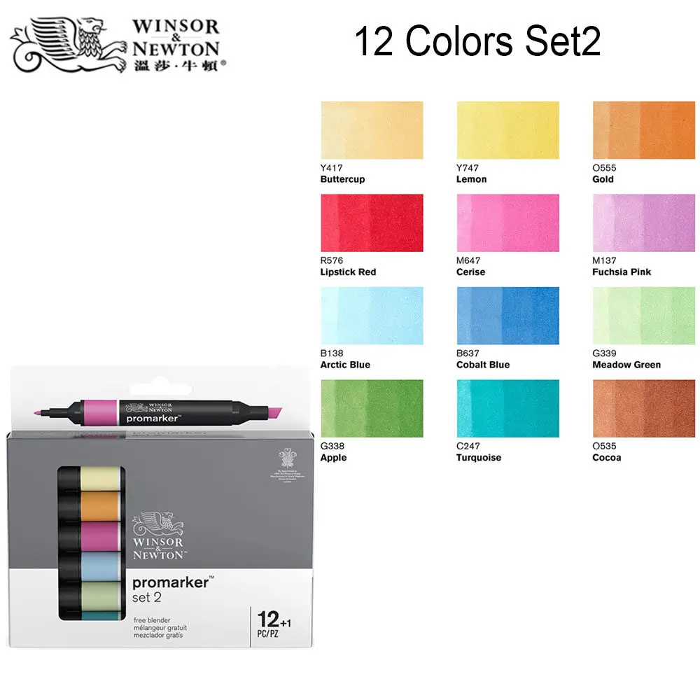 WINSOR & NEWTON Alkoholbasierte Promarker 6/12/24/48/96 Farben Set Doppelspitzen-Markerstifte Design Pro Marker für Künstler – Detail 38