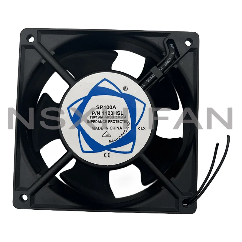 SP100A P/N 1123XST 1123HSL AC 115V 0.26A 120x120x38mm 2-Wire Server Cooling Fan