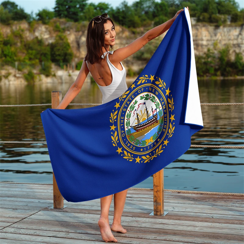 Gaslight Gatekeep Girlboss New Hampshire Waffle Beach Towel 150cm x 75cm