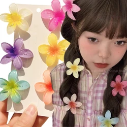 2024 Korean Gradient Flower Acrylic Hair Clip for Women Girls Sweet Hairpins Summer Beach Hawaiian Headwear Hair Accessories