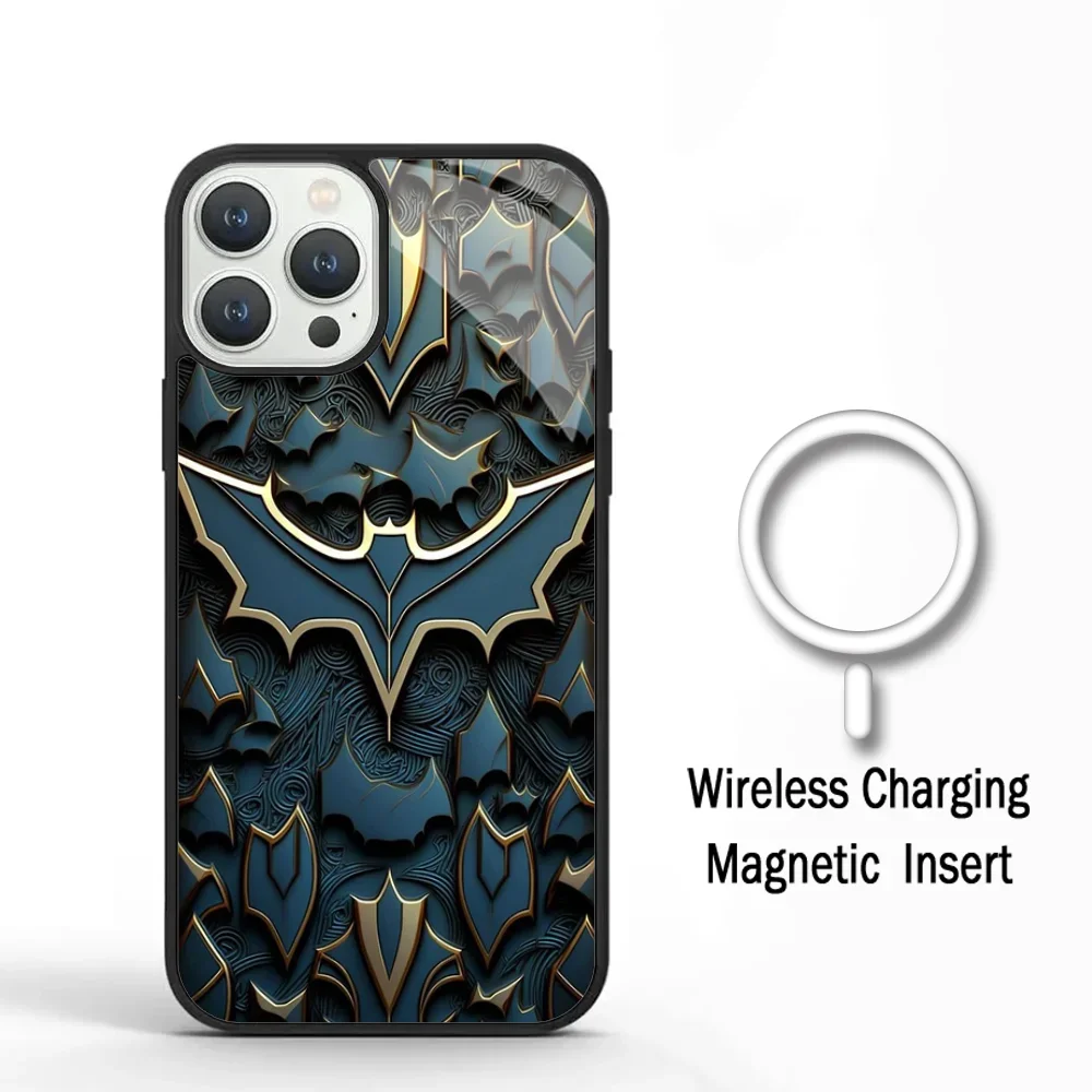 Cool B-Batman Phone Case For IPhone 11 12 13 14 15 Plus Pro Max Mirror Acrylic For Magsafe Wireless Charging