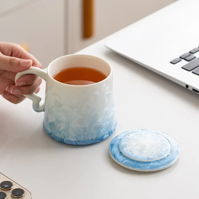 

CLL crystal glaze ceramic tea cup, simple personal special mug, office household one-person drinking cup