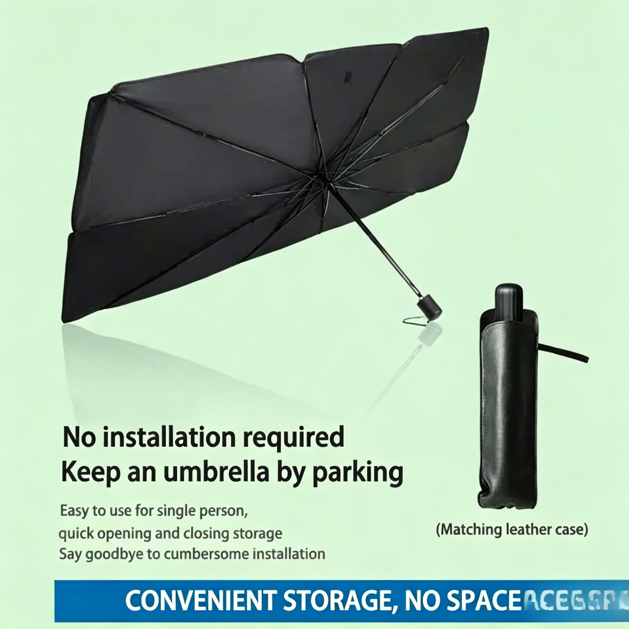 Auto Windshield Sunshade Foldable Lightweight Sun Parasol UV Protection Heat Insulation Car Interior Cooling Accessory