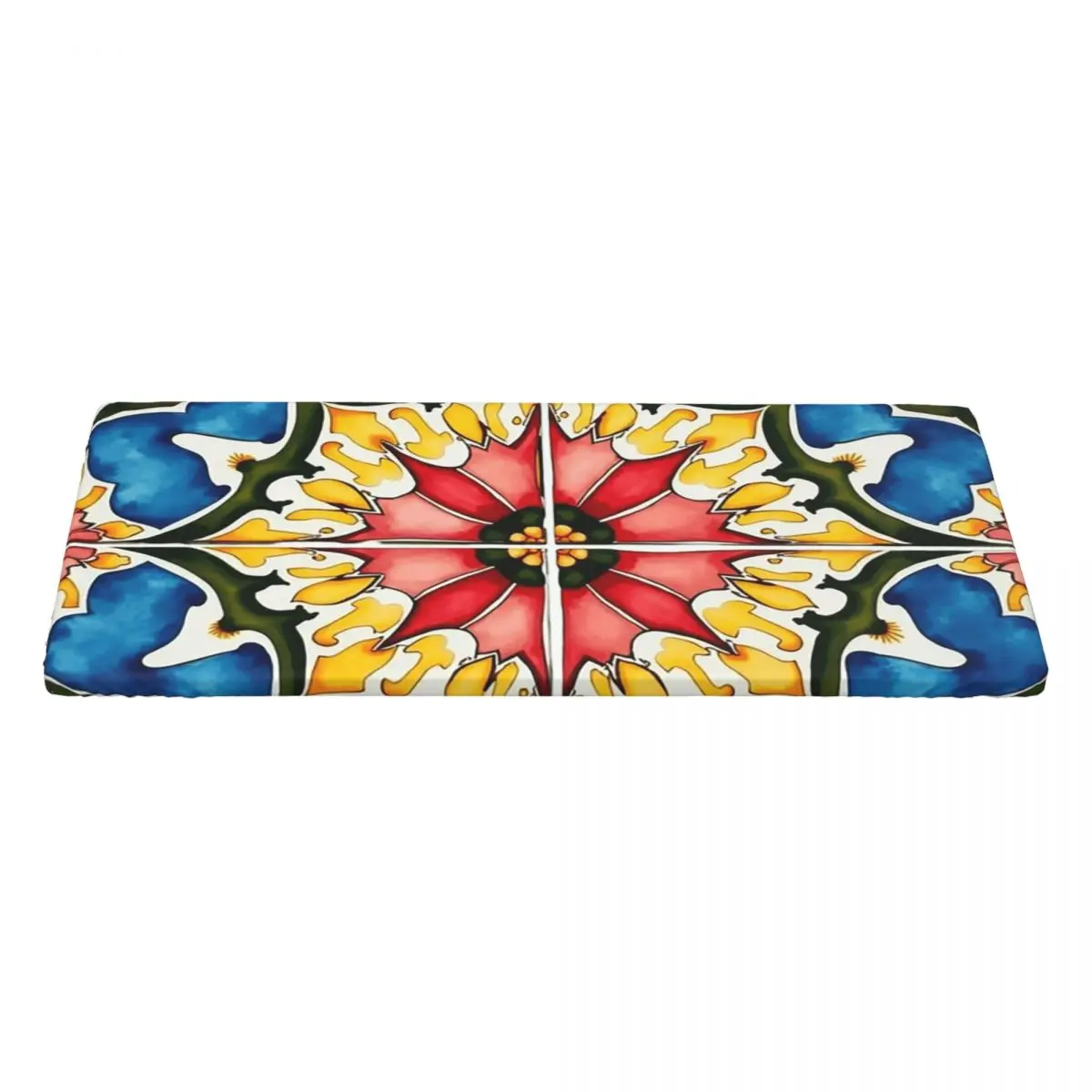 Mediterranean,colorful,vibrant,mosaic Tiles Art Customized Rectangular Tablecloth Waterproof Table Cover for Dining Table Cloth