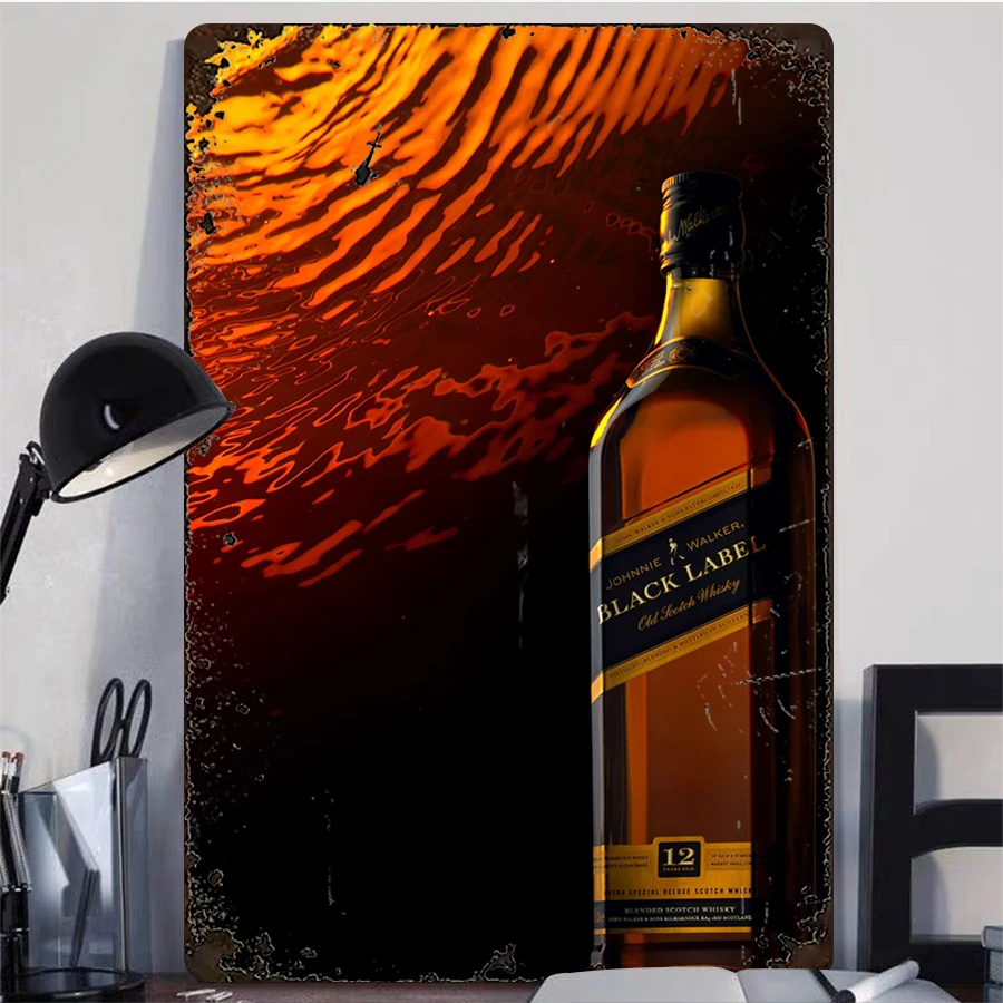 ملصق معدني بتصميم مميز من جوني ووكر باللون الأسود لعمر 12 عامًا #2