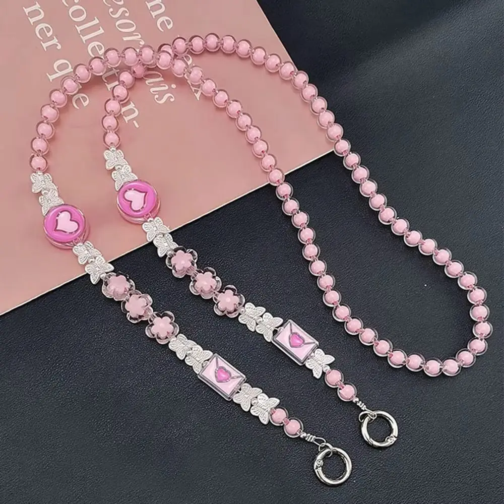 

Bag Chain Beads Crossbody Phone Strap Bear Charm Mobile Phone Lanyard Bowknot Long Phone Neck Straps Phone Case Hanging