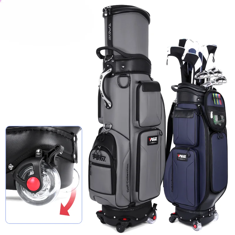 PatentTelescopic golf bag men golf bag 4wheel golf waterproof bag