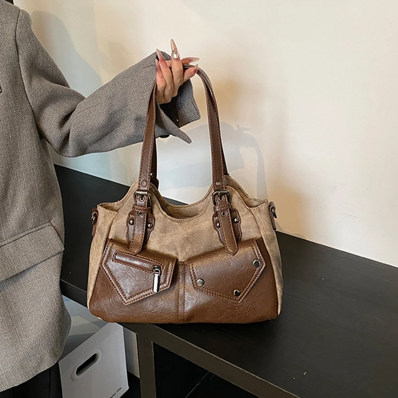 

Retro Trendy Shoulder Bags European American High-quality Handbag Fashionable Versatile Tote Bags Simple Personalized Women Bags