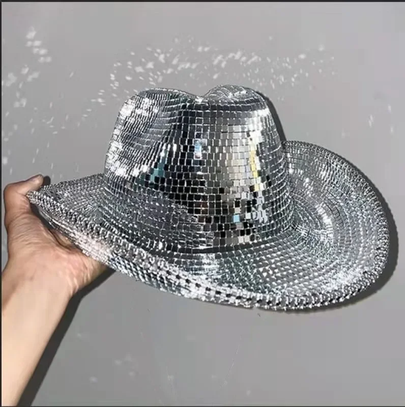 

Men's and Women's Outdoor Performance Crystal Glass Performance Hat Cowboy Hat Party Prom Hat Magic Cap