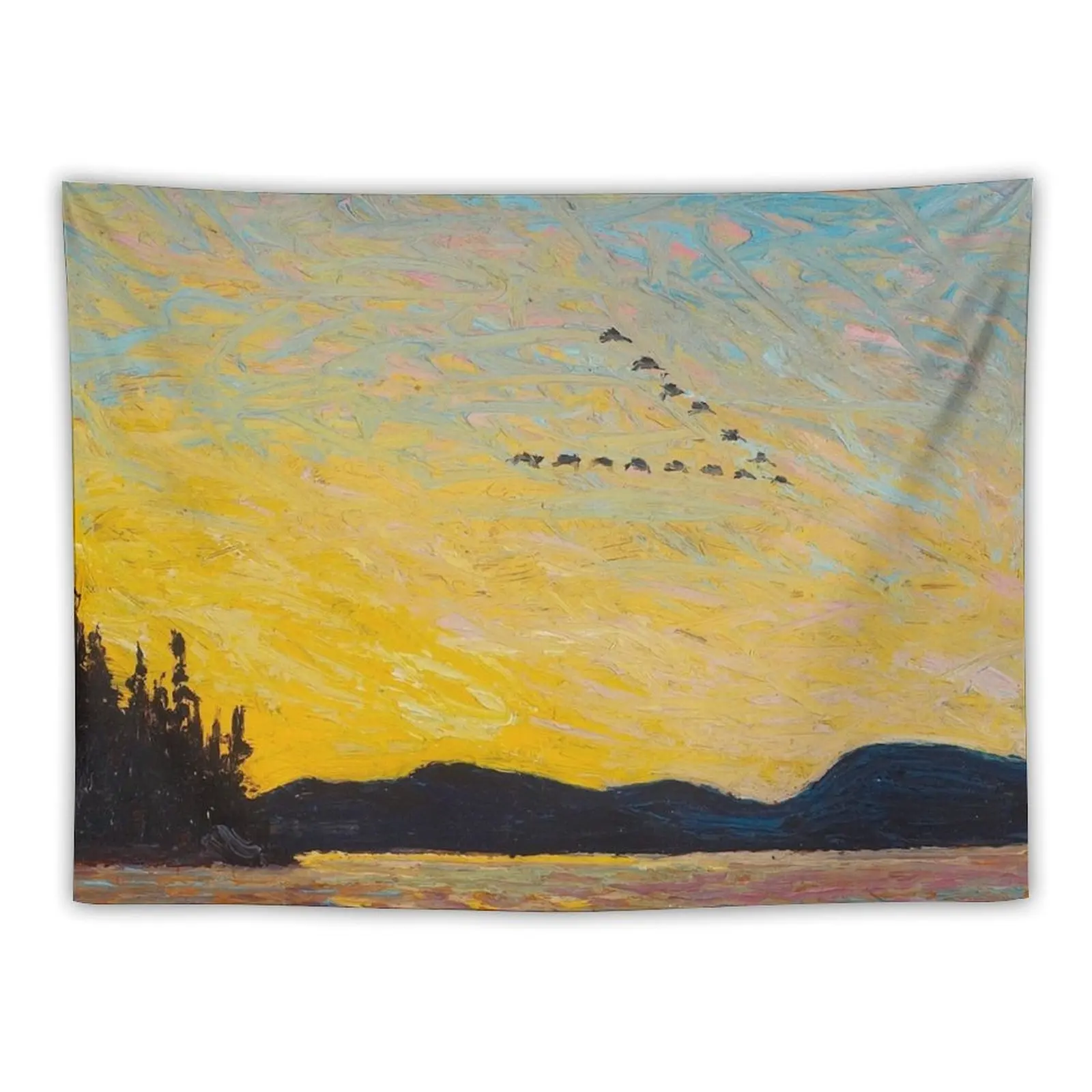 

Tom Thomson - Round Lake Mud Bay 1915 Tapestry For Bedroom Room Decorator Bedroom Decoration Tapestry