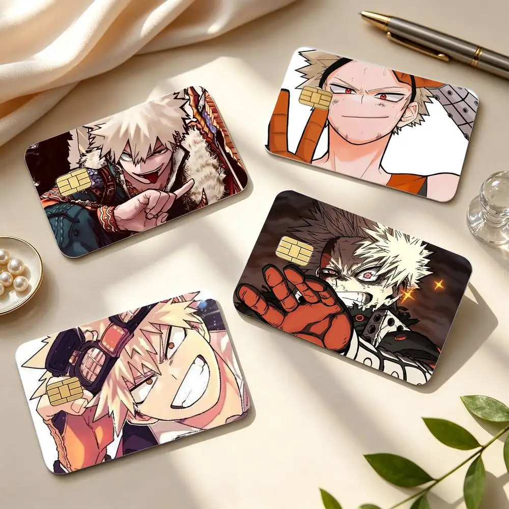 My Hero Academia Katsuki Bakugo HD Waterproof Credit Card Stickers Silicone Decals For Chip Game Cards Gift