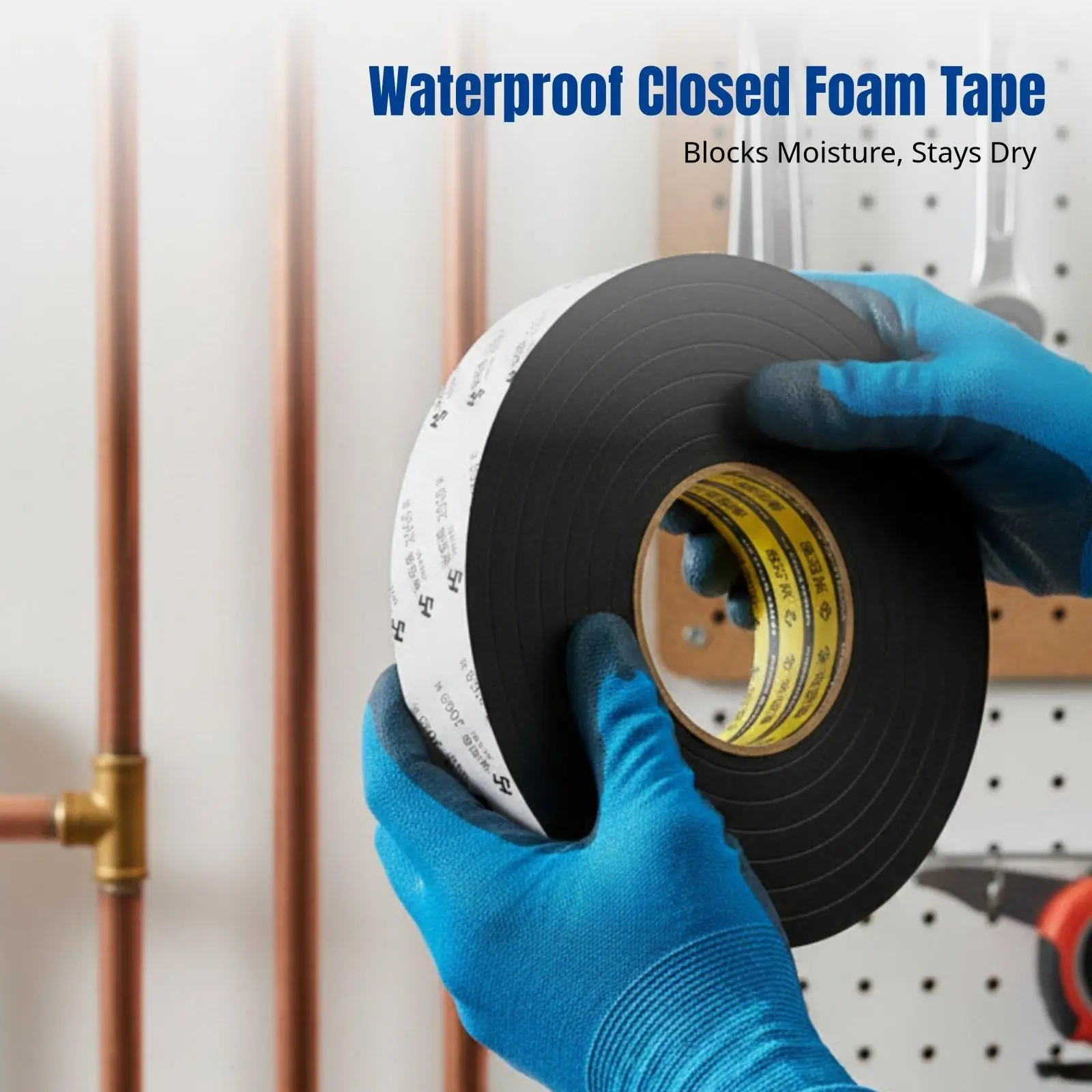 Insulation Pipe EVA Foam Adhesive Tape Closed Cell Impact Absorption Thermal Soundproof Wrap for Auto Home