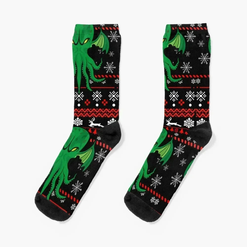 Cthulhu Ugly Xmas Gift Socks funny gifts japanese fashion shoes Running Socks Men's Women's