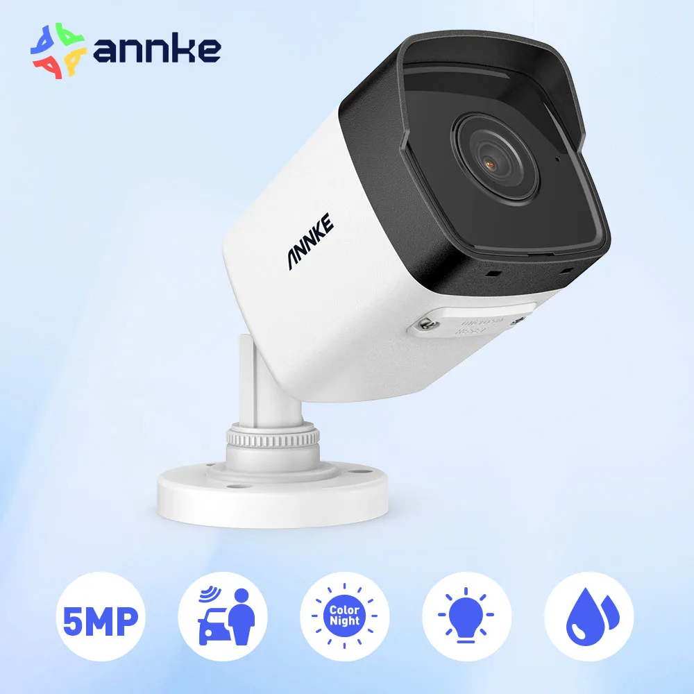 ANNKE 5MP PoE IP Security Bullet Camera 2.8MM Lens Super HD Camera Remote Access & Motion Detection, Built-in Mic Surveillance