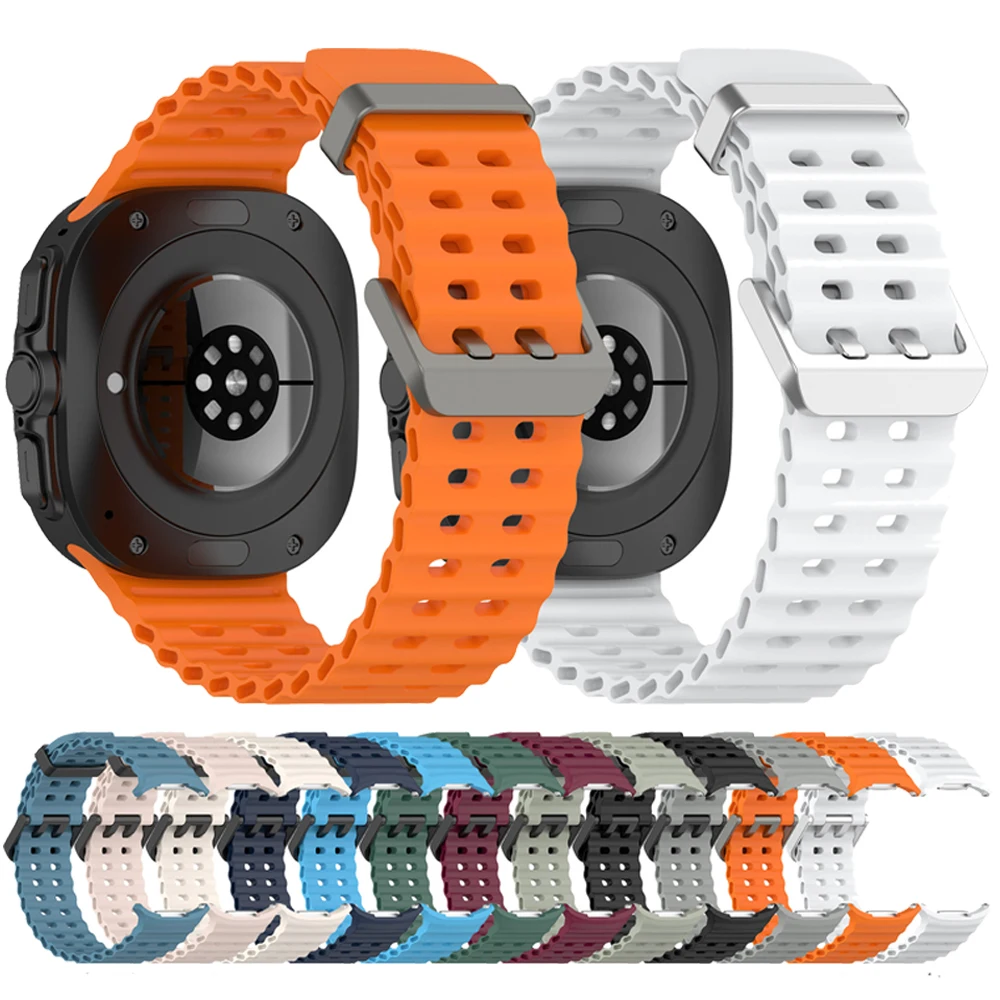 حزام سيليكون لساعة سامسونج جالاكسي الترا 47 ملم سوار كوريا رياضي ناعم لهاتف جالاكسي الترا 47 ملم سوار ساعة للرجال والنساء