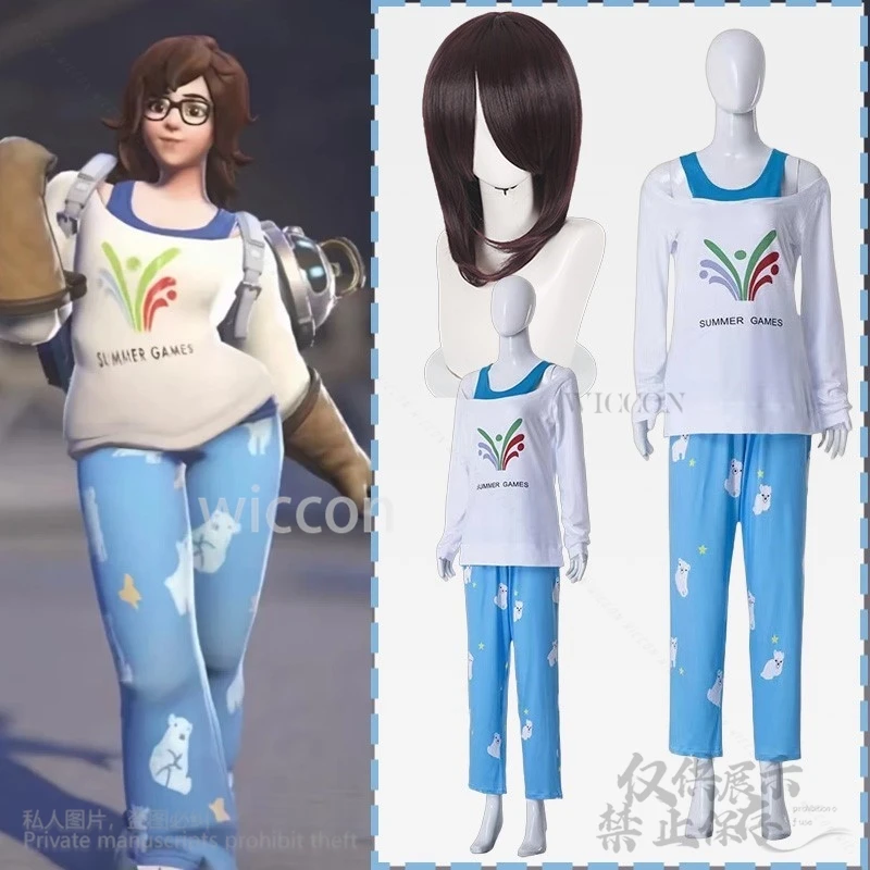 

Mei Over аниме игра Watchh косплей костюм Meiling Zhou Kawaii милая пижамная форма топ с длинными рукавами брюки парики по индивидуальному заказу