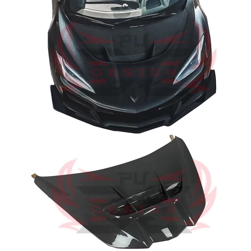 ZR1 Style Carbon Fiber Hood  For Chevrolet Corvette C8  Car Accessories Carbon Bonnet Engine Cover