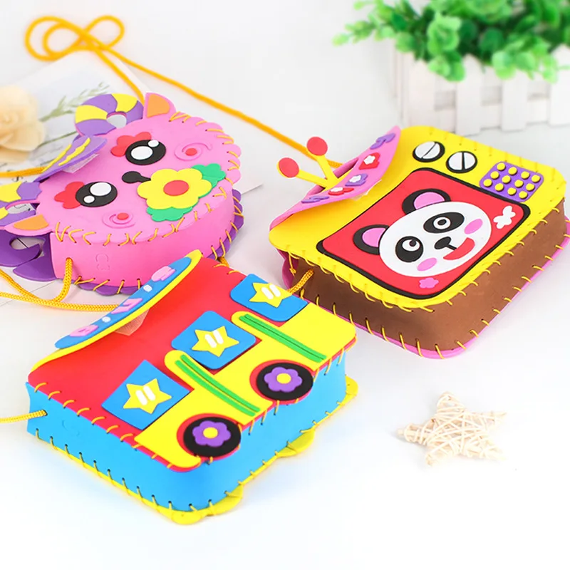 ZK20 DIY Manual Messenger Bag Craft Toys Children Handmade EVA Bags Make Materials Kids Hands-on ability Learning Education Toys