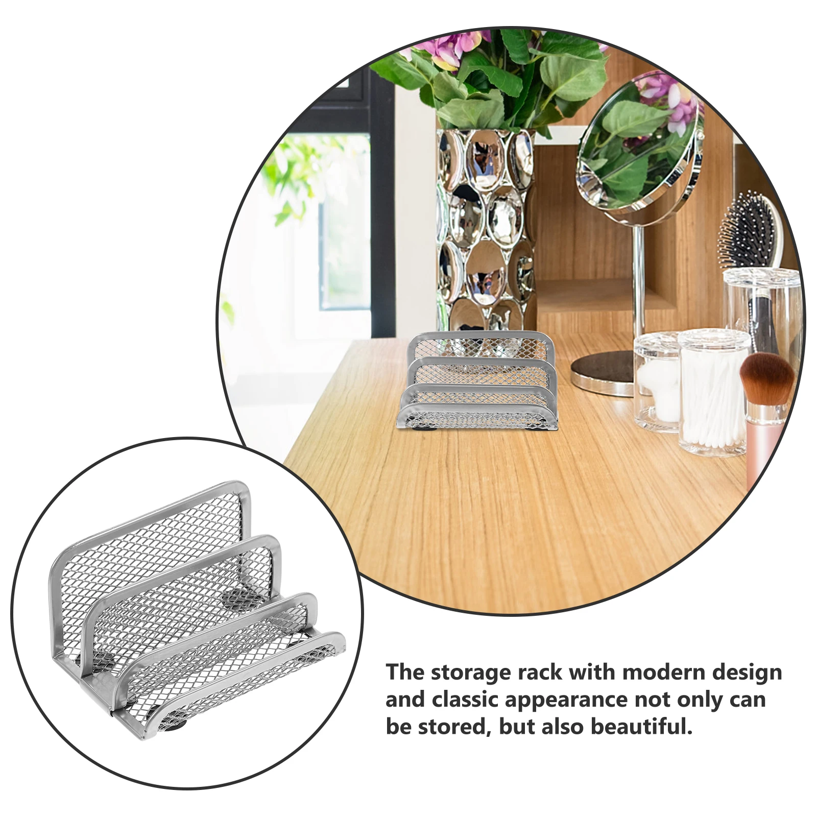 شبكة معدنية وثيقة حامل حامل كتب منظم سطح المكتب مجلة رف تخزين الرف الحديد Bookend الملحقات المنزلية #1