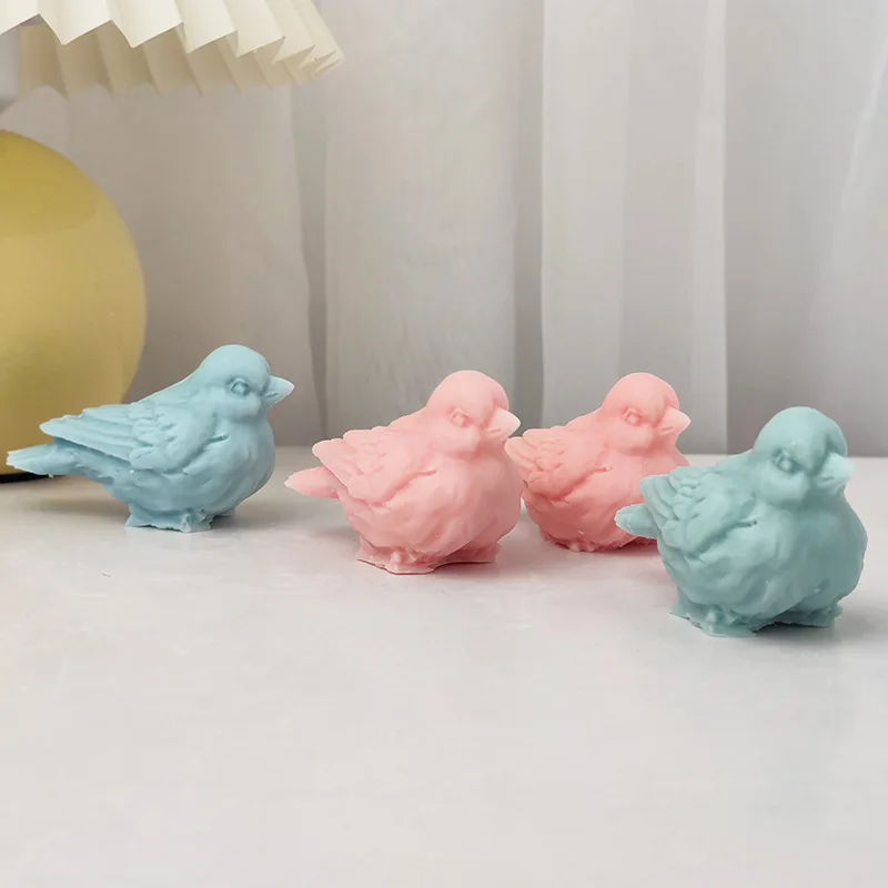 3D Bird candle silicone mold cute bird animal cake chocolate silicone mold home decoration resin silicone mold gypsum mold