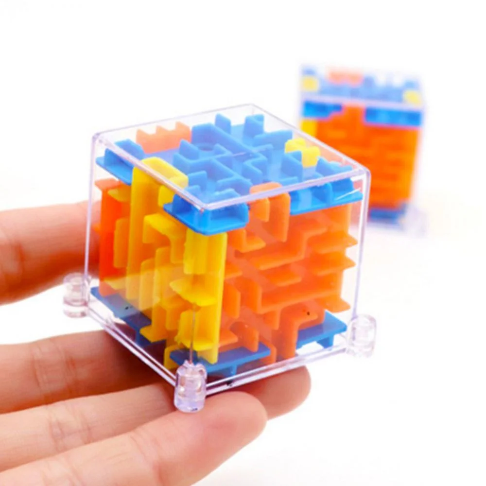 4Pcs 3D Cube Rolling Beads Maze Funny Educational Toys Boys Girls Birthday Wedding Guest Gift Giveaway Christmas Kids Gift