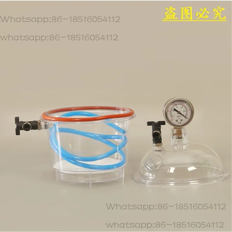 Plastic Vacuum Dryer 150 250mm Laboratory Vacuum Tank Drying Dish Double Valve Transparent Dryer