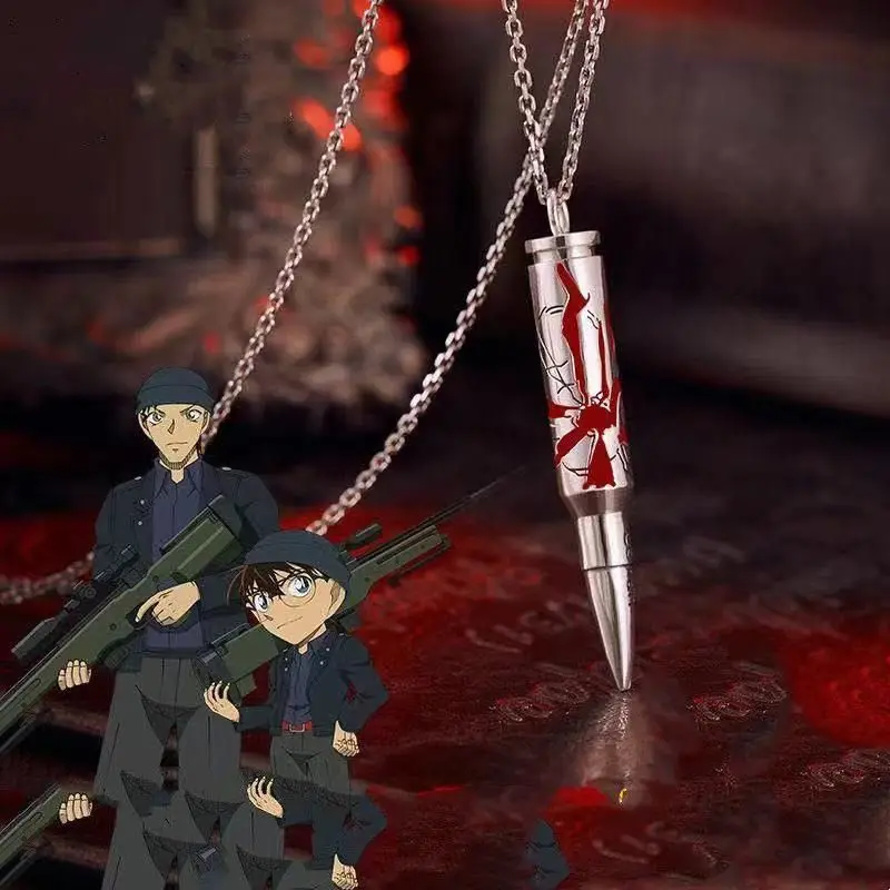 

Detective Conan peripheral accessories pendant necklace scarlet bullet pendant animation peripheral accessories couple gift