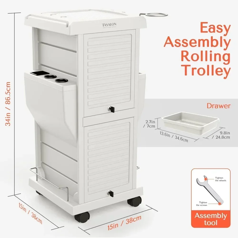 Salon Trolley, Made of Premium ABS Material Ensuring Maximum Durability, It Provides You with An Extra Workspace, Salon Trolley