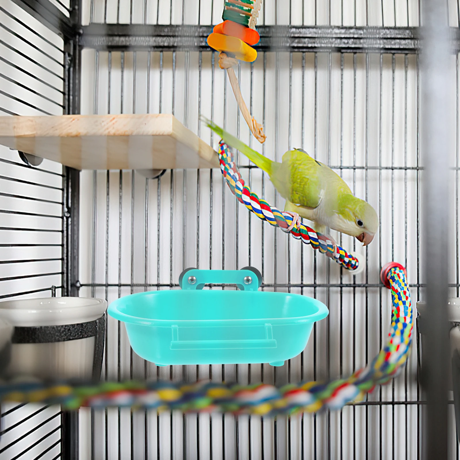 

Bird Bath Basin Reusable Bathtub Cage Accessories Hanging Shower Box for Parrot Sparrow Pet Supplies Lightweight Practical